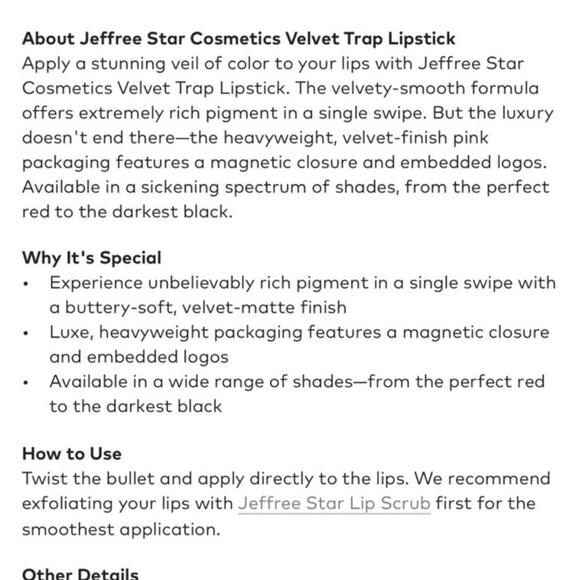 NIB Jeffree Star Extending the Olive Branch Velvet Trap Lipstick 4g - Picture 9 of 9